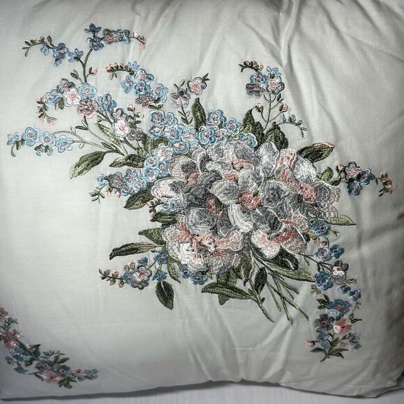 Laura Ashley Throw Pillow Cotton Envelope Closure, Elegant Home Decor for Couch - Picture 2 of 5